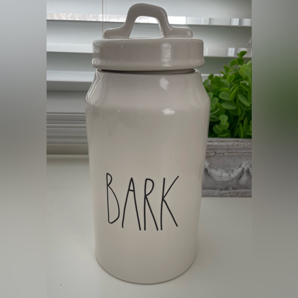 Rae Dunn BARK Ceramic Canister for Dog Treats Artisan Collection by Magenta